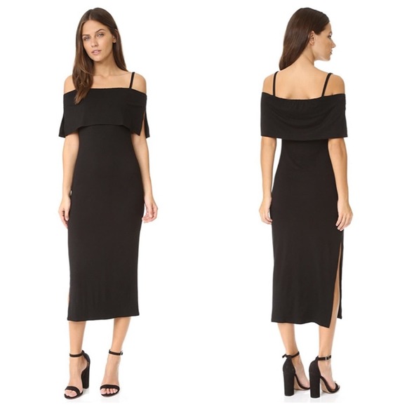 Rachel Pally Women's Pascal Off-The-Shoulder Black Sheath Dress Size Large - Picture 1 of 5